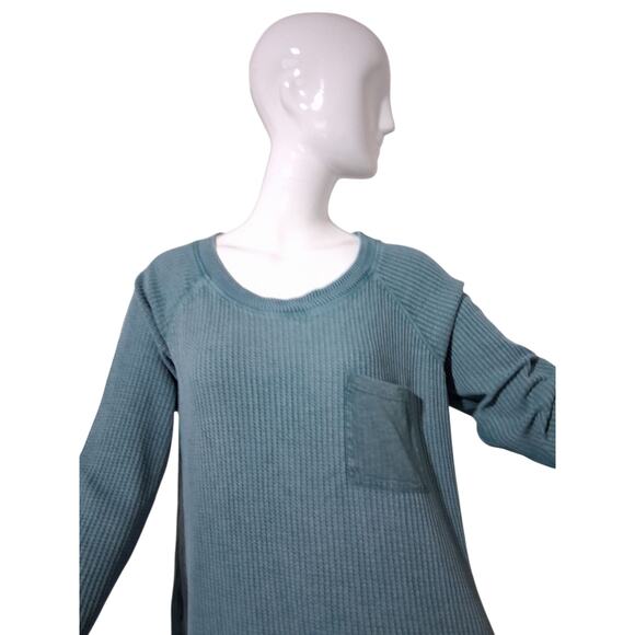 Soft Surroundings Womens size XL Waffle Knit Pocket Crewneck Casual Alternative - Picture 2 of 13